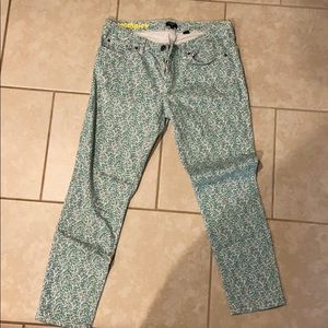 J crew toothpick floral jeans